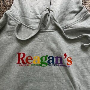 MattXIV Reagan's Grave Midweight Grey Heather Hooded Sweatshirt Size Large LGBTQ
